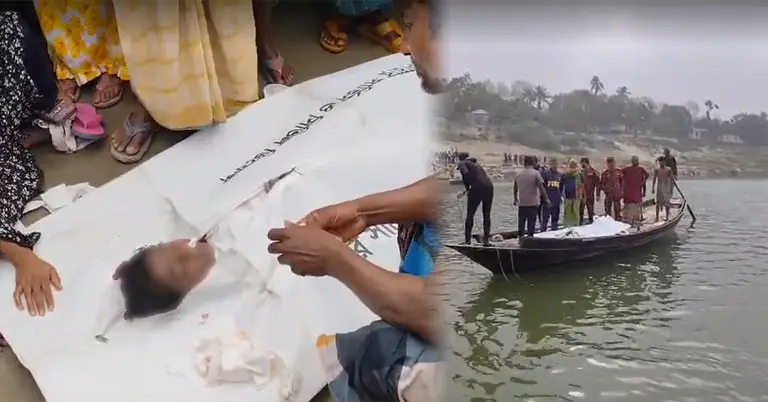 উদ্ধার হওয়া শিশুর মরদেহ; ডুবুরি দলের উদ্ধার অভিযান